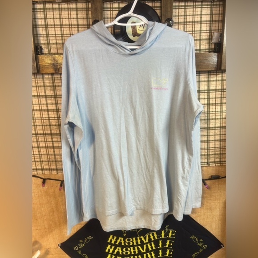 Vineyard Vines Light Blue Long Sleeve T-shirt Hoodie  XL